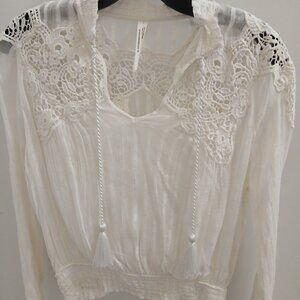 Anthropologie White Victorian Lace Blouse